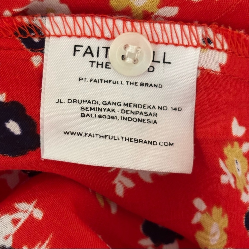 Faithfull The Brand Jasmine Red Ari Floral Midi Dress Sz 4 - Picture 9 of 11